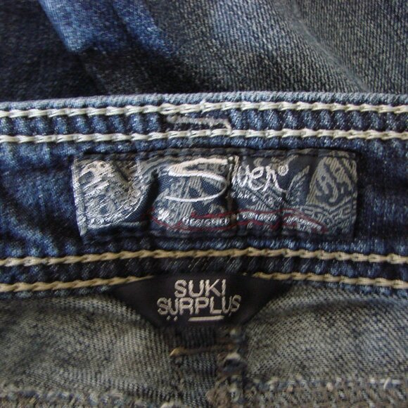 Silver Suki Surplus Jeans Bootcut Mid Rise Curvy Fit Dark Wash Size 31 - Picture 4 of 14